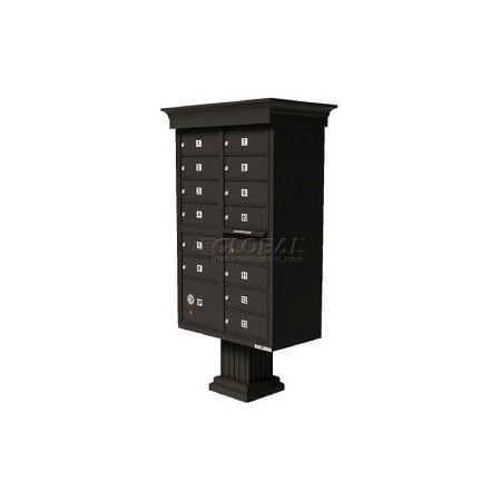 Florence Mfg Co Vital Cluster Box Unit w/Vogue Classic Accessories, 13 Unit & 1 Parcel Locker, Dark Bronze 1570-13VDB